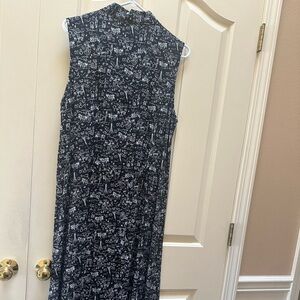 Christopher & Banks Black and White Sleeveless Sheath Dress